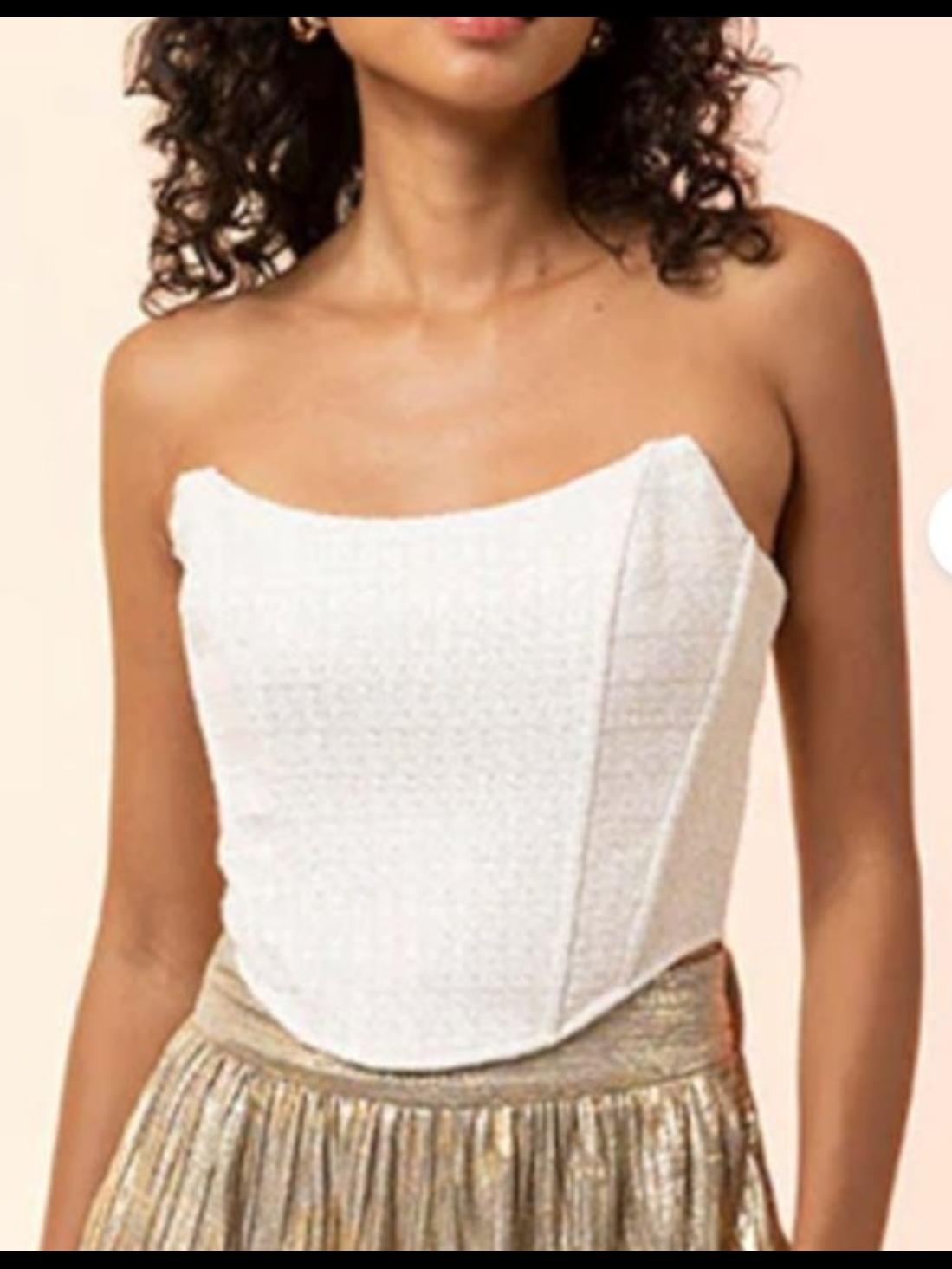 Line And Dot Vory Celine Strapless Textured Bustier Top